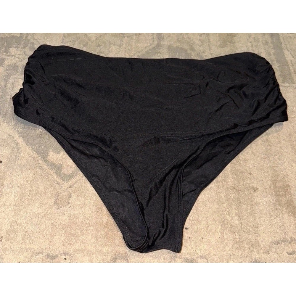 Black Bikini Bottoms Womens Sz. Large High Cut